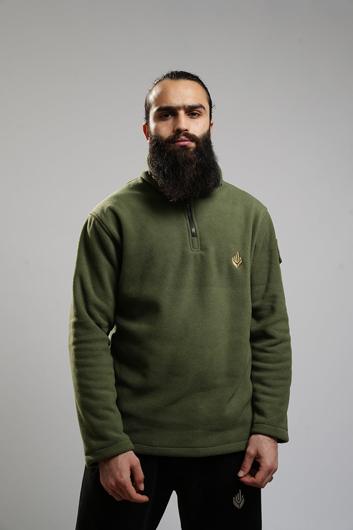 Tactical half-zip sweater