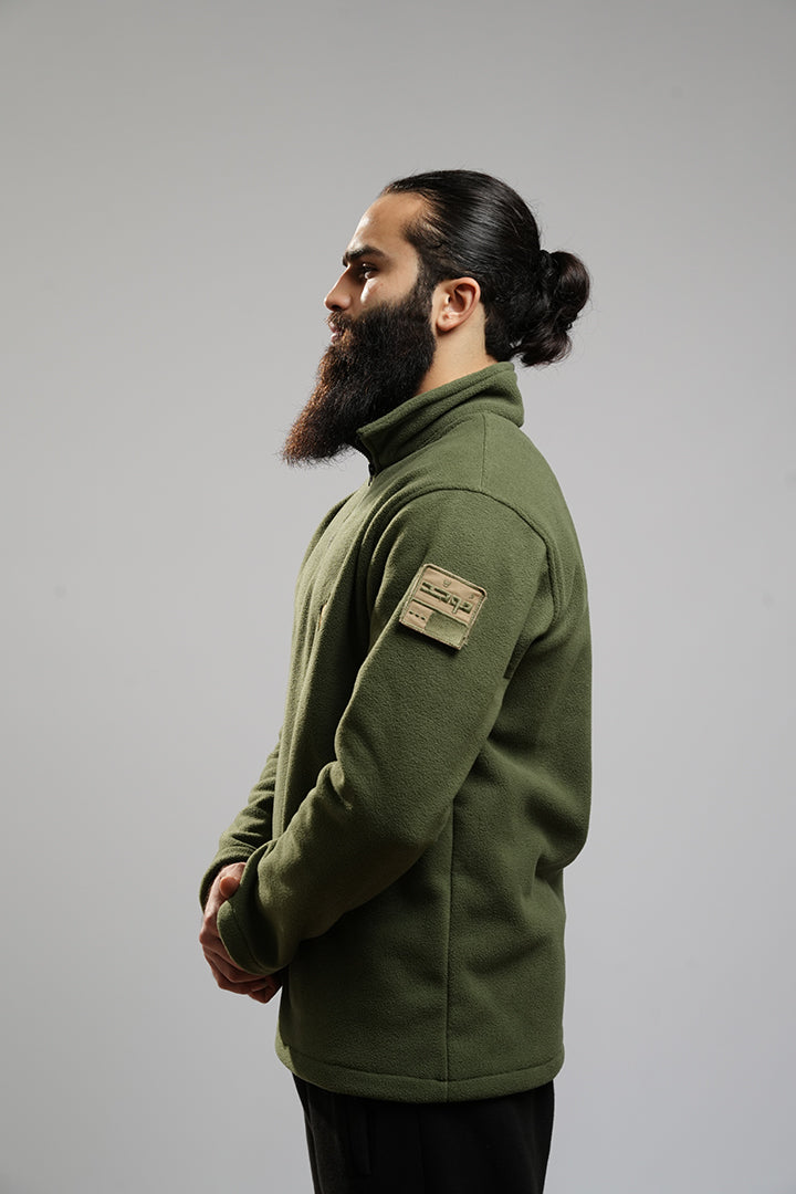 Tactical half-zip sweater